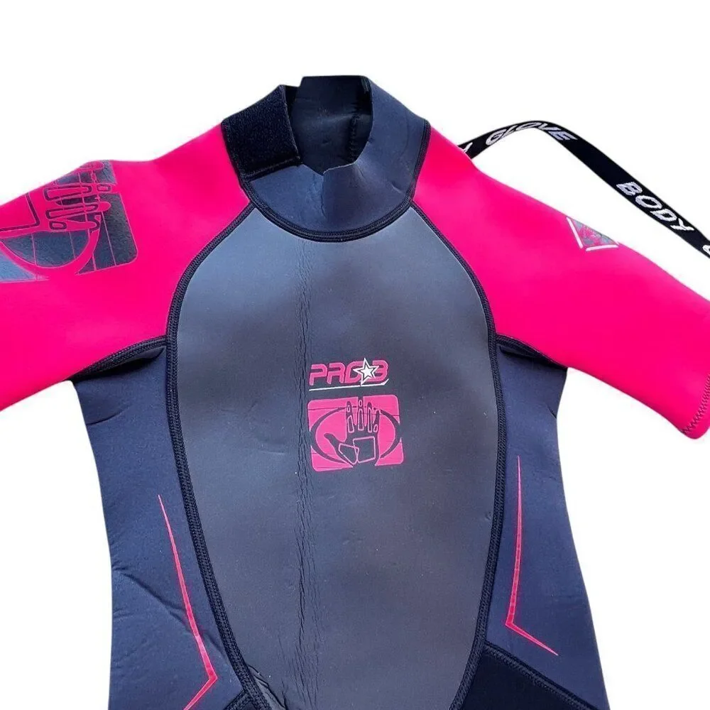 Body Glove Red Black Kids Youth Shorty Back Zip Neoprene Summer Wetsuit Size 8